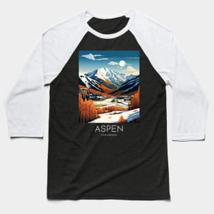 A Pop Art Travel Print of Aspen - Colorado - US Baseball T-Shirt